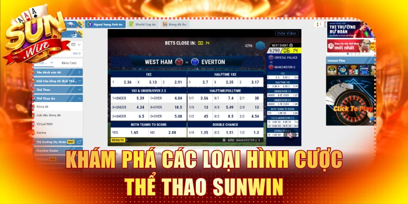Khám phá các loại hình cược thể thao Sunwin